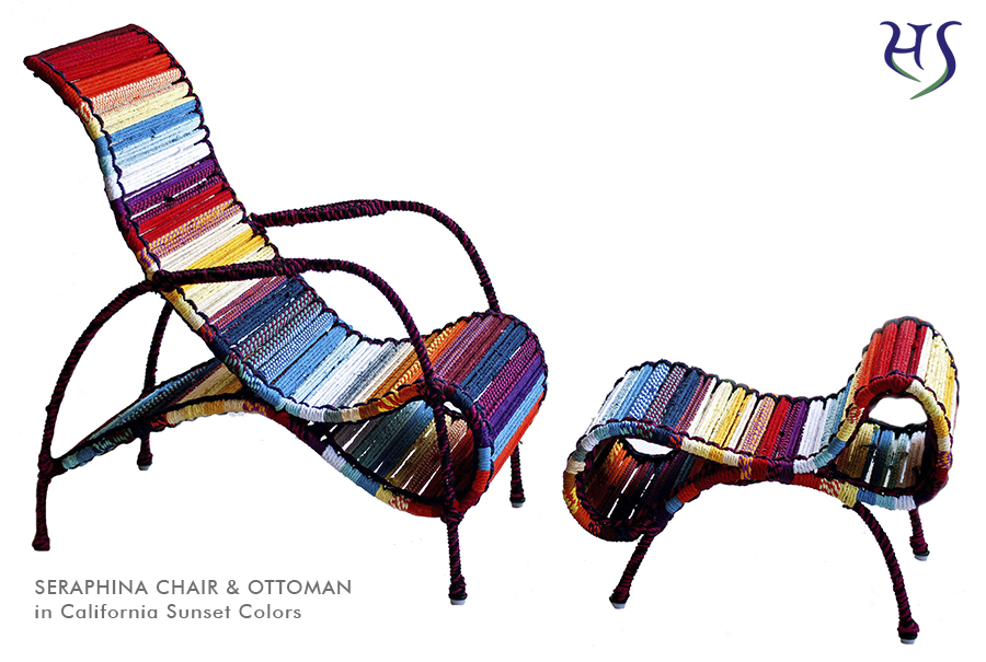 Seraphina Chair & Ottoman in California Sunset Katran Collection by Sahil & Sarthak